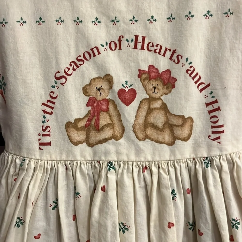 Vintage Daisy Kingdom Girls Dress Red Cream Long Sleeve Size 5/6